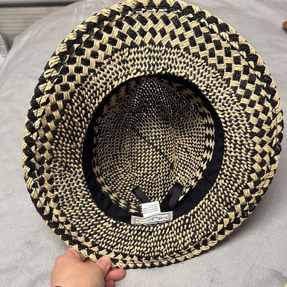 Kathy Jeanne Black and Tan Woven Hat - Picture 3 of 3